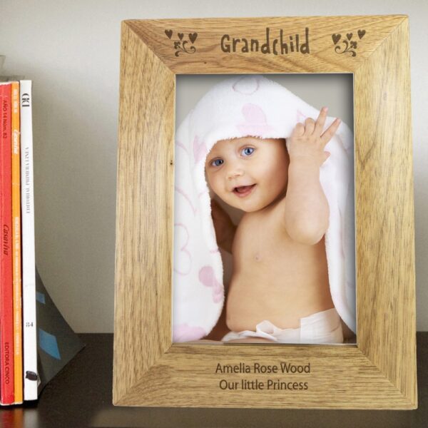 Personalised Grandchild 7x5 Wooden Photo Frame - Image 2