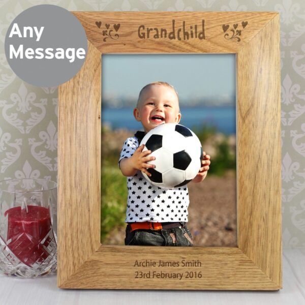 Personalised Grandchild 7x5 Wooden Photo Frame - Image 3
