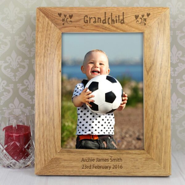 Personalised Grandchild 7x5 Wooden Photo Frame - Image 4
