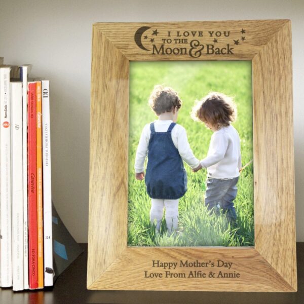 Personalised To the Moon and Back... 7x5 Wooden Photo Frame - Image 3