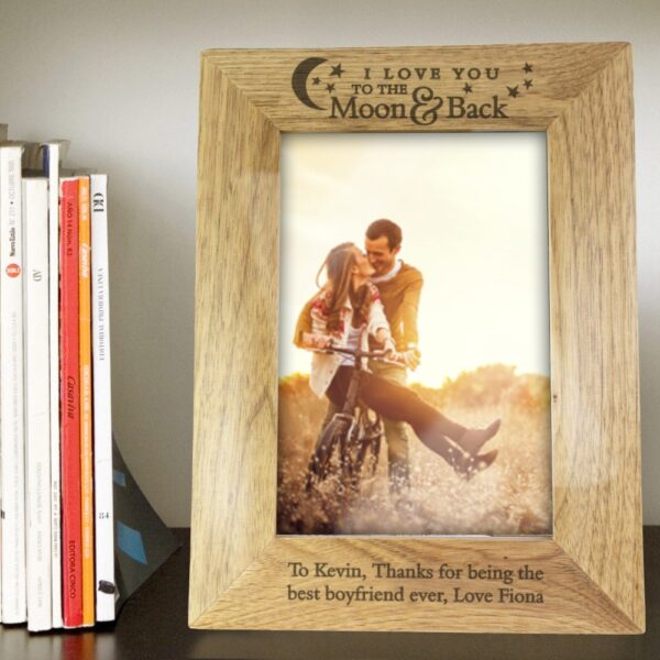 Personalised To the Moon and Back... 7x5 Wooden Photo Frame - Image 4