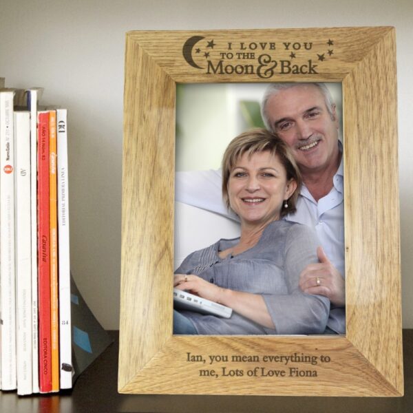 Personalised To the Moon and Back... 7x5 Wooden Photo Frame - Image 5