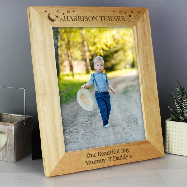Personalised Little Stars 10x8 Wooden Photo Frame - Image 3