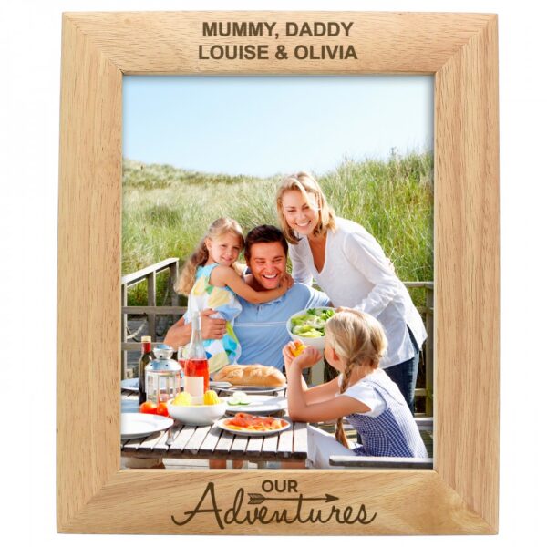 Personalised Our Adventures 10 x8 Wooden Photo Frame - Image 2