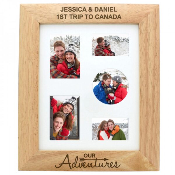 Personalised Our Adventures 10 x8 Wooden Photo Frame - Image 3