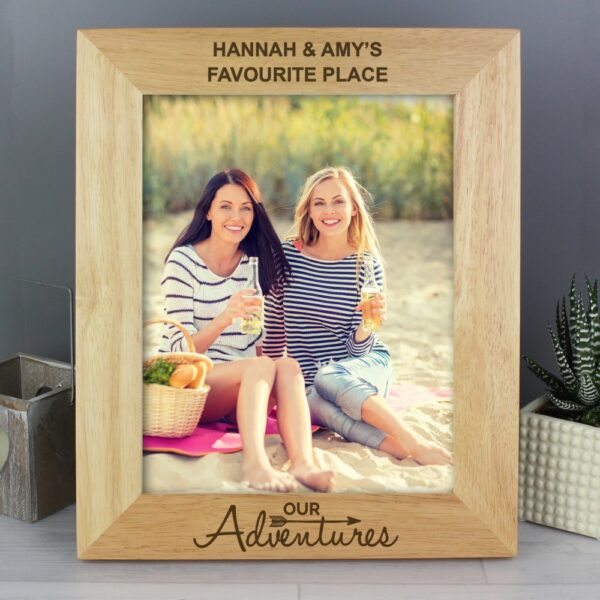 Personalised Our Adventures 10 x8 Wooden Photo Frame - Image 4