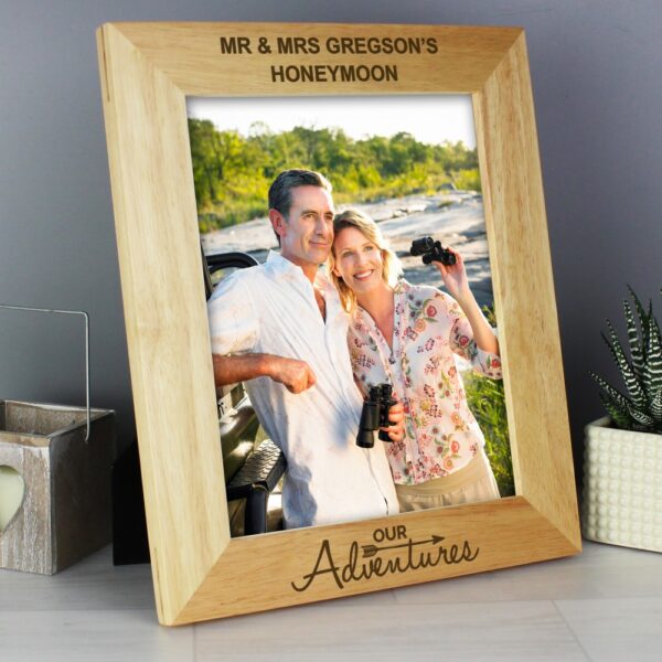 Personalised Our Adventures 10 x8 Wooden Photo Frame - Image 5