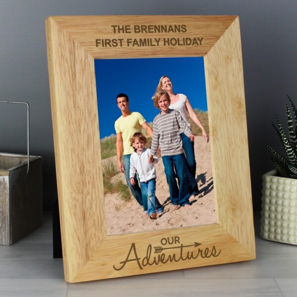 Personalised Our Adventures 7x5 Wooden Photo Frame - Image 4