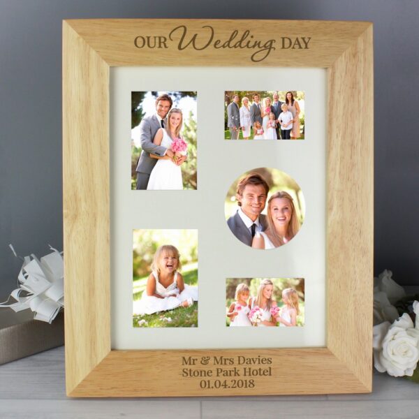 Personalised 'Our Wedding Day' 10x8 Wooden Photo Frame