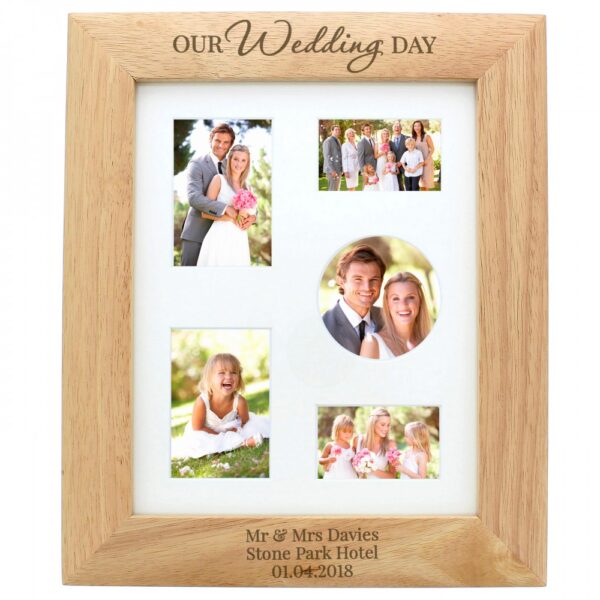 Personalised 'Our Wedding Day' 10x8 Wooden Photo Frame - Image 2