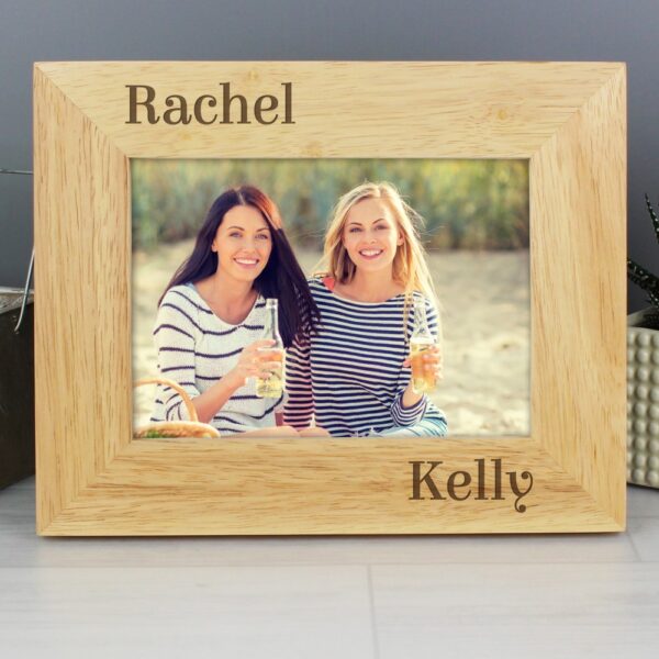 Personalised  Couples 7x5 Landscape Wooden Photo Frame - Image 5