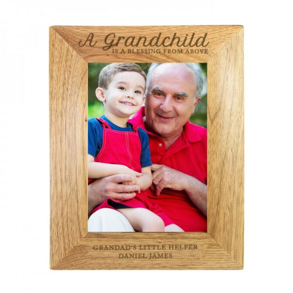 Personalised 'A Grandchild is a Blessing' 7x5 Wooden Photo Frame - Image 2
