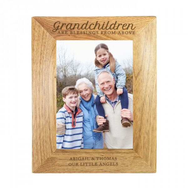 Personalised 'Grandchildren are a Blessing' 7x5 Wooden Photo Frame - Image 2