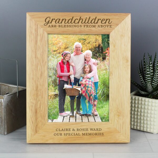 Personalised 'Grandchildren are a Blessing' 7x5 Wooden Photo Frame - Image 4