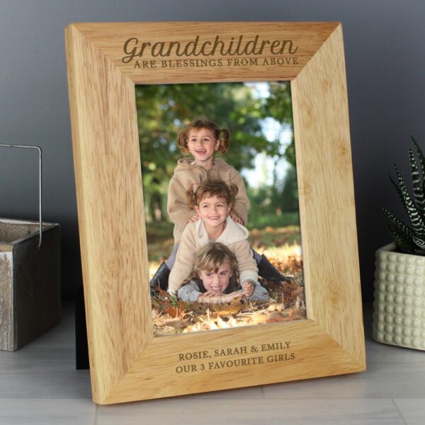 Personalised 'Grandchildren are a Blessing' 7x5 Wooden Photo Frame - Image 5