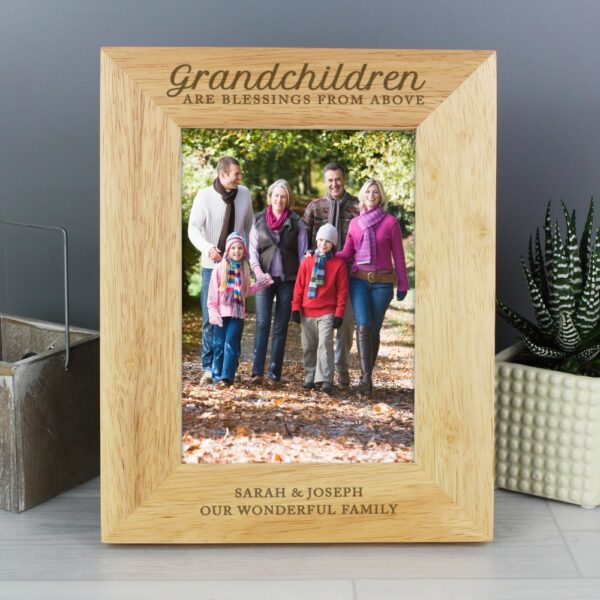 Personalised 'Grandchildren are a Blessing' 7x5 Wooden Photo Frame - Image 6