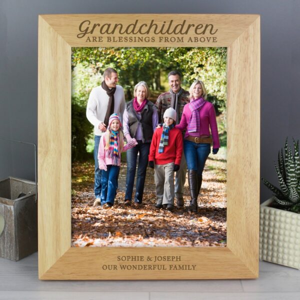 Personalised 'Grandchildren are a Blessing' 10x8 Wooden Photo Frame