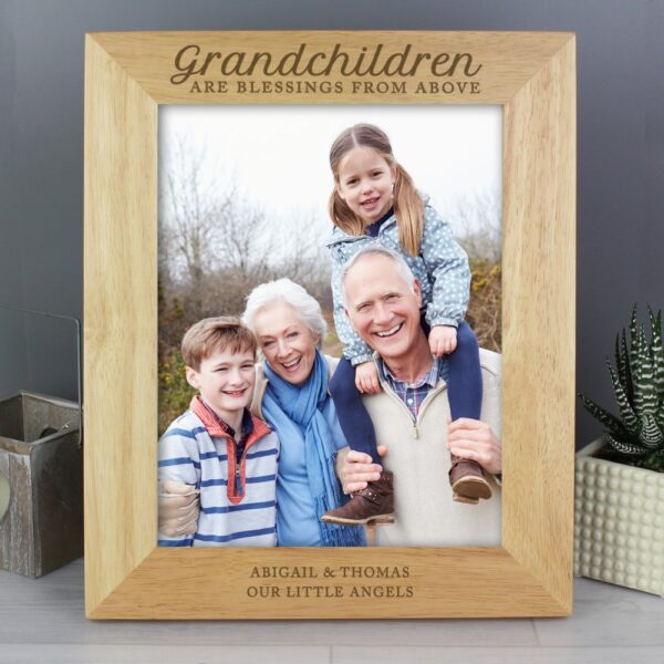 Personalised 'Grandchildren are a Blessing' 10x8 Wooden Photo Frame - Image 5