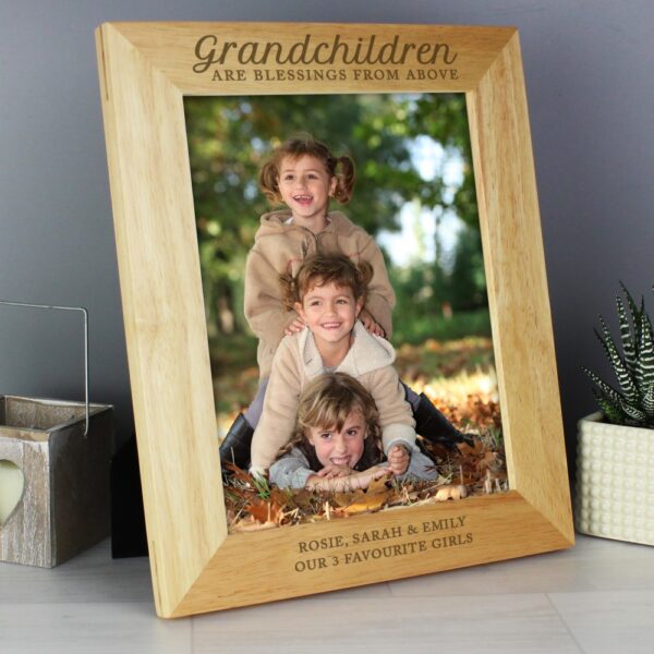 Personalised 'Grandchildren are a Blessing' 10x8 Wooden Photo Frame - Image 6