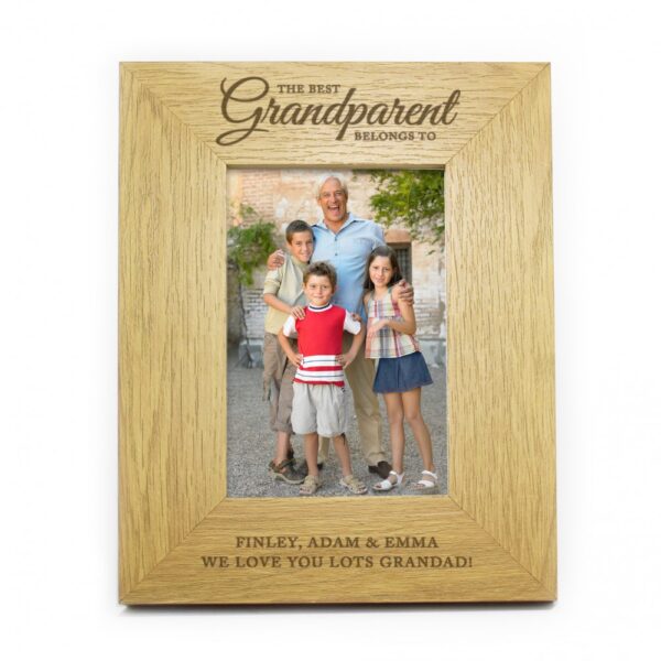 Personalised ""The Best Grandparent"" 6x4 Oak Finish Photo Frame - Image 2