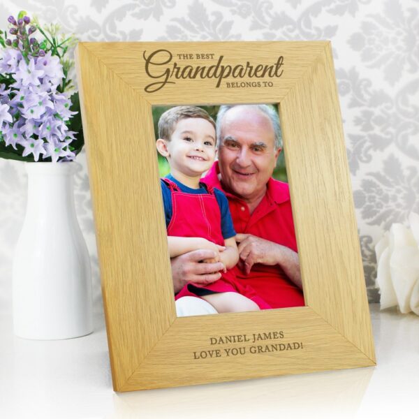 Personalised ""The Best Grandparent"" 6x4 Oak Finish Photo Frame - Image 6