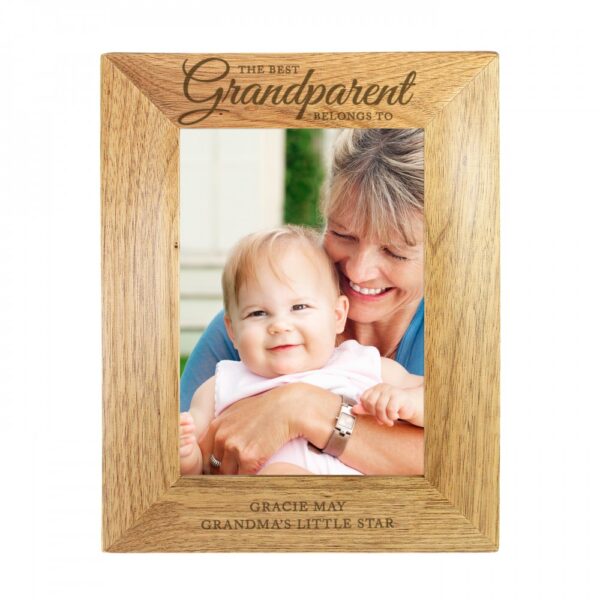 Personalised 'The Best Grandparent' 7x5 Wooden Photo Frame - Image 2