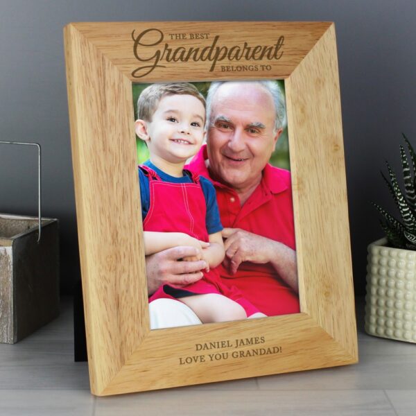 Personalised 'The Best Grandparent' 7x5 Wooden Photo Frame - Image 3
