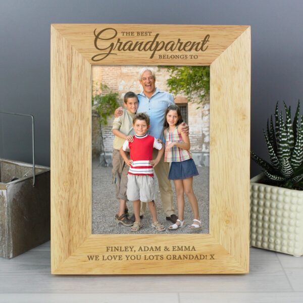 Personalised 'The Best Grandparent' 7x5 Wooden Photo Frame - Image 4