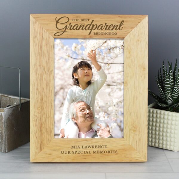 Personalised 'The Best Grandparent' 7x5 Wooden Photo Frame - Image 6