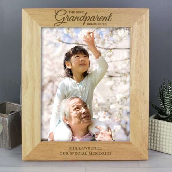 Personalised 'The Best Grandparent' 10x8 Wooden Photo Frame