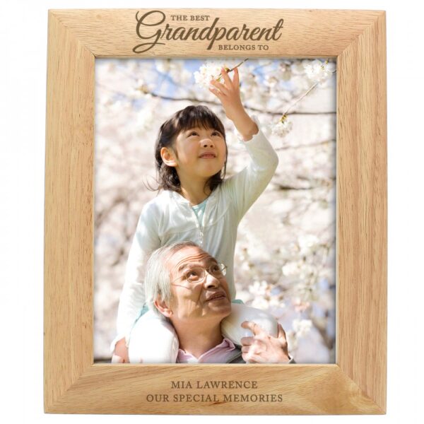 Personalised 'The Best Grandparent' 10x8 Wooden Photo Frame - Image 2