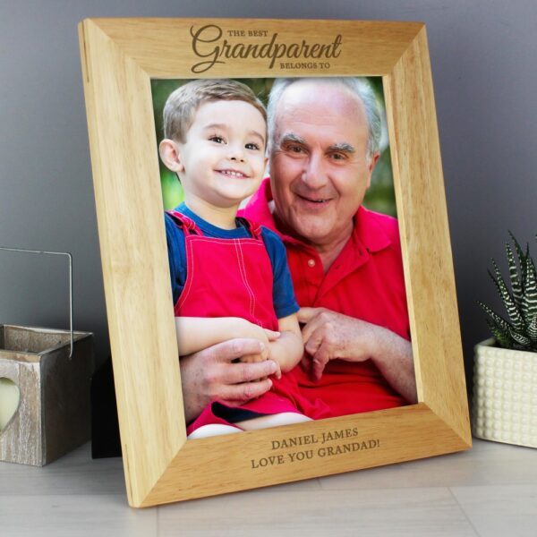 Personalised 'The Best Grandparent' 10x8 Wooden Photo Frame - Image 6