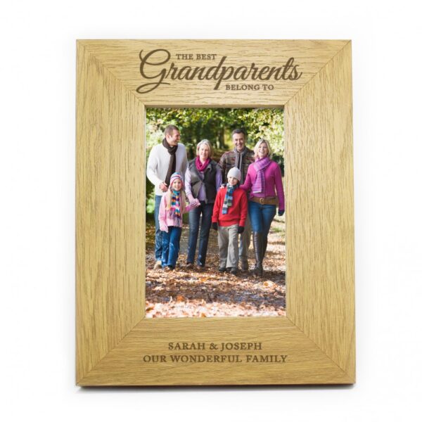 Personalised ""The Best Grandparents"" 6x4 Oak Finish Photo Frame - Image 2
