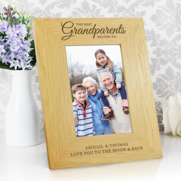 Personalised ""The Best Grandparents"" 6x4 Oak Finish Photo Frame - Image 4