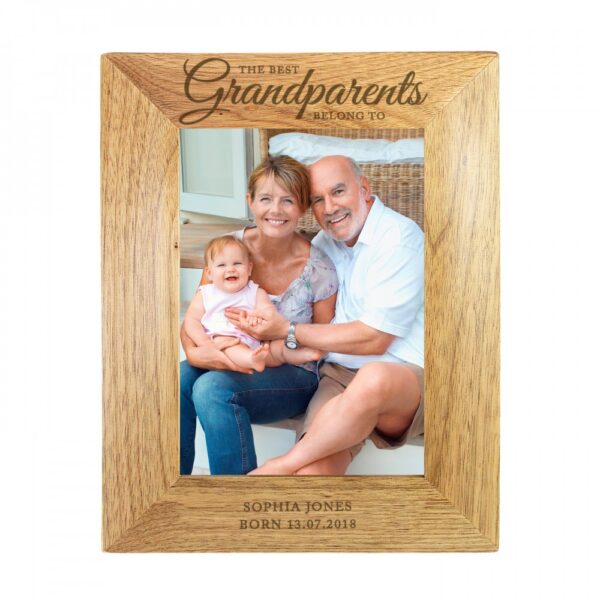 Personalised 'The Best Grandparents' 7x5 Wooden Photo Frame - Image 2