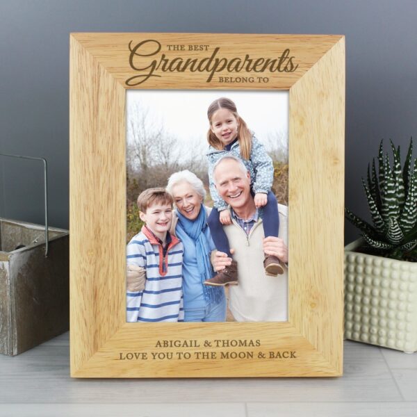 Personalised 'The Best Grandparents' 7x5 Wooden Photo Frame - Image 4
