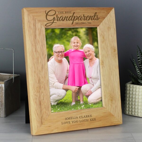 Personalised 'The Best Grandparents' 7x5 Wooden Photo Frame - Image 5