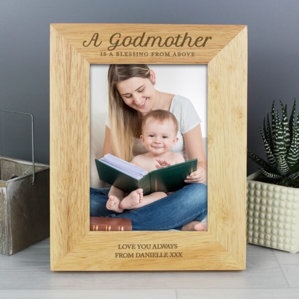 Personalised Godmother 7x5 Wooden Photo Frame