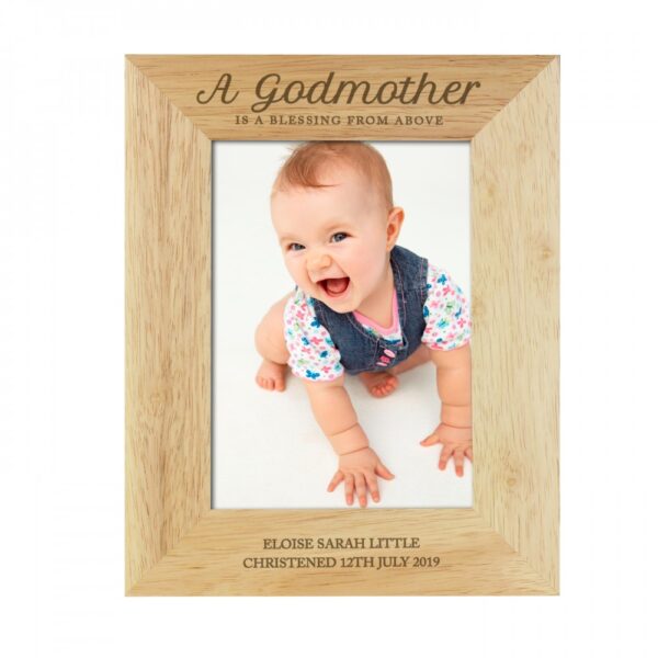 Personalised Godmother 7x5 Wooden Photo Frame - Image 2