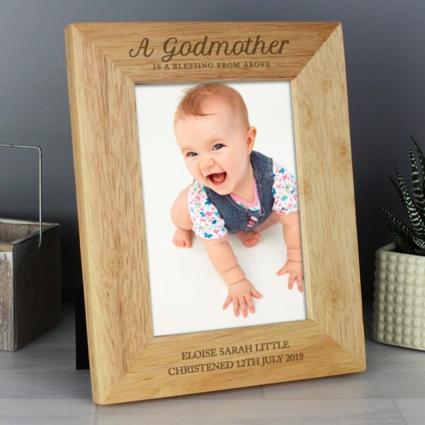 Personalised Godmother 7x5 Wooden Photo Frame - Image 3