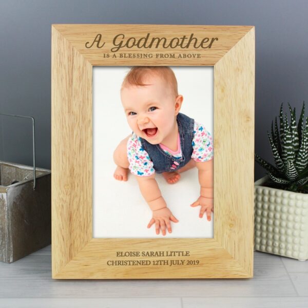 Personalised Godmother 7x5 Wooden Photo Frame - Image 4