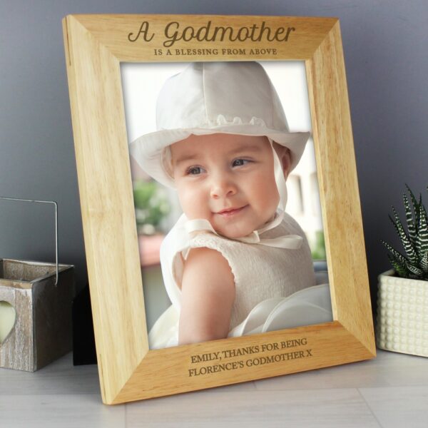 Personalised Godmother 10x8 Wooden Photo Frame