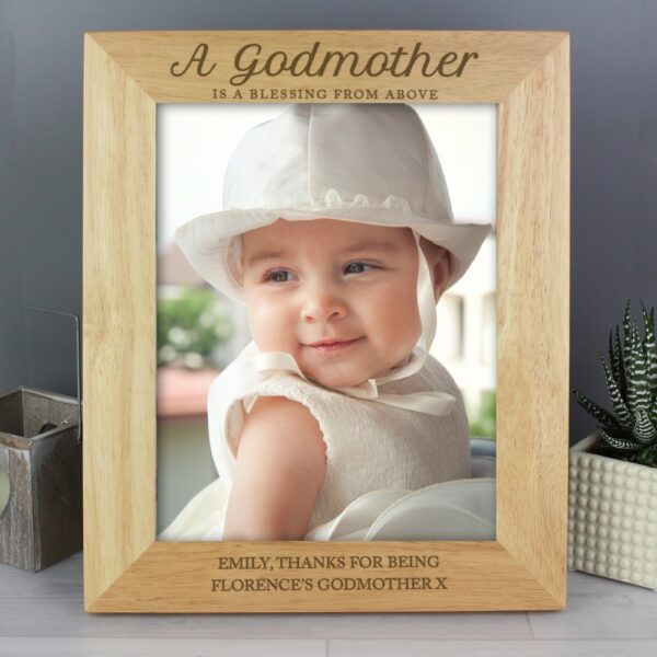 Personalised Godmother 10x8 Wooden Photo Frame - Image 4