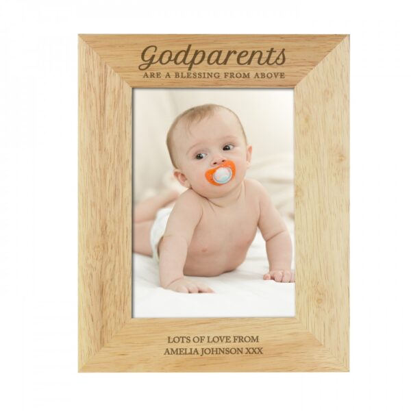 Personalised Godparents 7x5 Wooden Photo Frame - Image 2