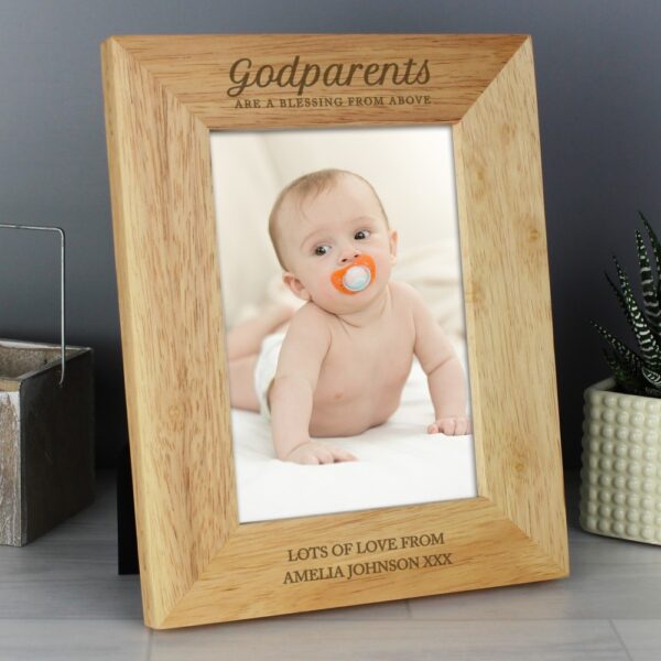 Personalised Godparents 7x5 Wooden Photo Frame - Image 4