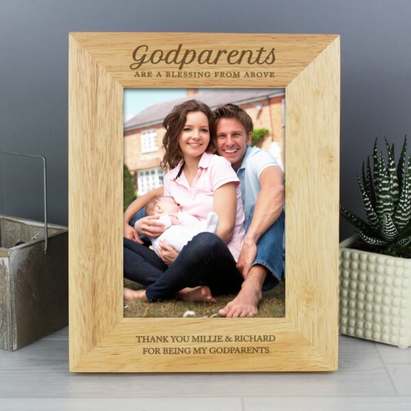 Personalised Godparents 7x5 Wooden Photo Frame - Image 5