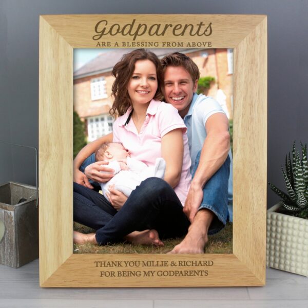 Personalised Godparents 10x8 Wooden Photo Frame
