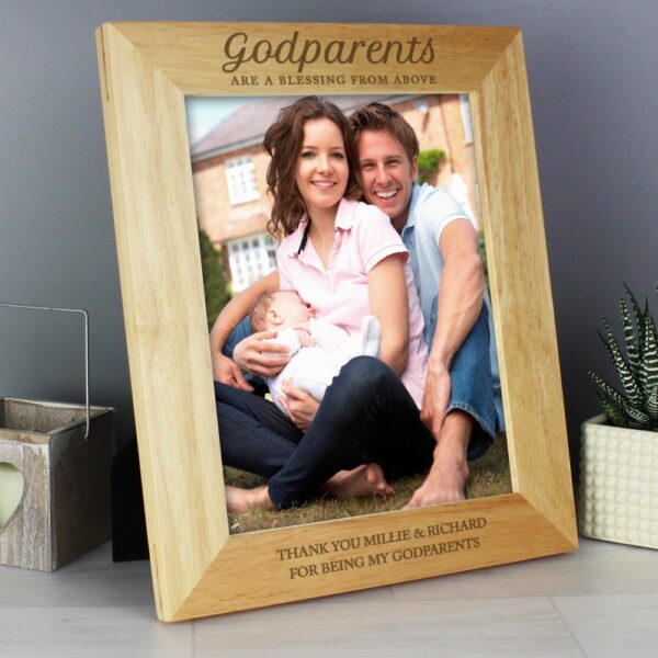 Personalised Godparents 10x8 Wooden Photo Frame - Image 4