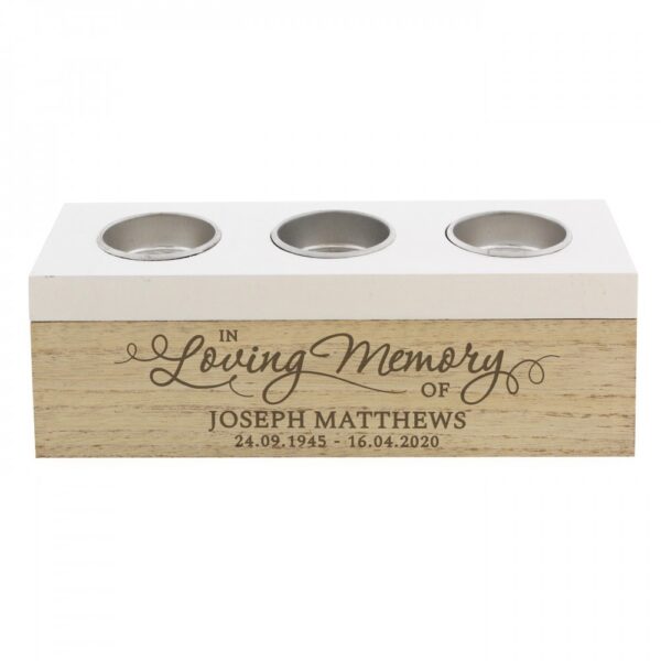 Personalised In Loving Memory Triple Tea Light Box - Image 2