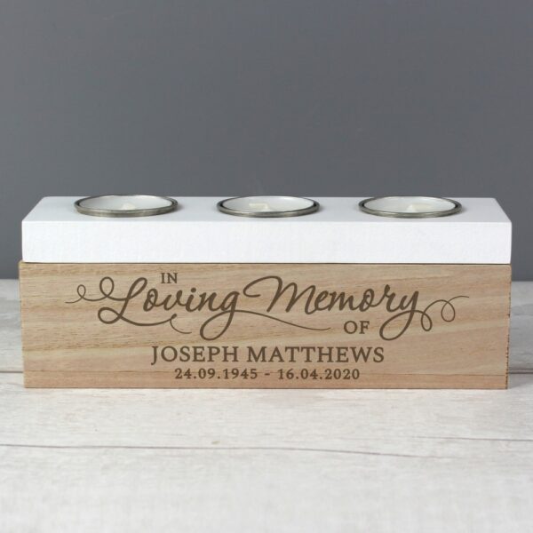 Personalised In Loving Memory Triple Tea Light Box - Image 6